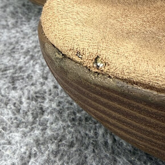 ✅Womens 8M Eddie Bauer Wedge Sandals Leather Upper Slip-On Brown Strappy Casual - Picture 10 of 14